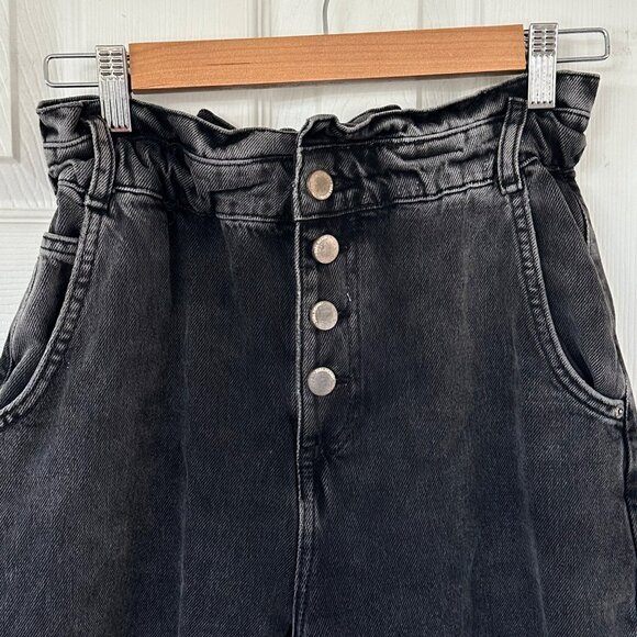 Zara High Waisted Paperbag Mom Jeans Loose Fit Barrel Style Elastic Waist Size 6 - Picture 4 of 10